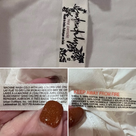 Free People Power Move Bodysuit Top White with Black Contrast Stitching Size XS - Picture 16 of 16